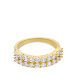 Anel banhado a ouro com zircónias