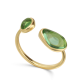 Anel delicado banhado a ouro com vidro cristal