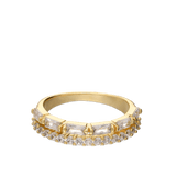 Anel delicado banhado a ouro com zircónias