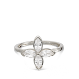 Anel flor em prata 925 com zircónias