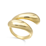 Anel grande aberto banhado a ouro