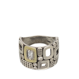 Anel em prata e ouro 9K com zircónias