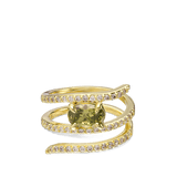 Anel Delicado, Banhado a Ouro, Zircónia de cultivo