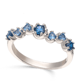 Anel em prata 925 com zircónia azul