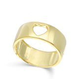 Anel coração banhado a ouro