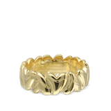 Anel corações banhado a ouro