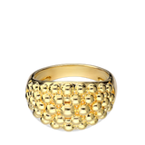 Anel largo banhado a ouro com textura de esferas