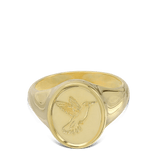 Anel pássaro banhado a ouro