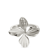 Anel grande flor em prata 925