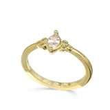 Anel Delicado, Banhado a Ouro, Zircónia de cultivo