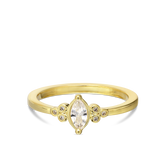 Anel Delicado, Banhado a Ouro, Zircónia de cultivo