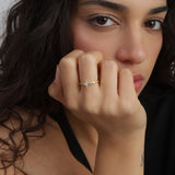 Anel Delicado, Banhado a Ouro, Zircónia de cultivo