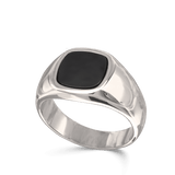 Anel masculino, Aço inoxidável, Ónix de cultivo