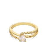 Anel Delicado, Banhado a Ouro, Zircónia de cultivo