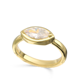 Anel Delicado, Banhado a Ouro, Zircónia de cultivo