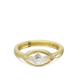 Anel Delicado, Banhado a Ouro, Zircónia de cultivo