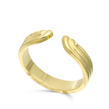 Anel aberto banhado a ouro com textura