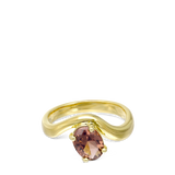 Anel delicado, Banhado a Ouro, Vidro cristal