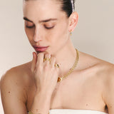 Anel grande vintage banhado a ouro