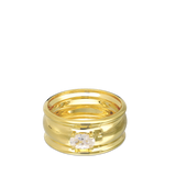 Anel grande, Banhado a Ouro, Zircónia de cultivo