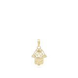 Pingente Mão de Fátima em ouro de 9K com zircónia