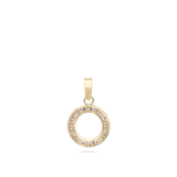 Pingente círculo em ouro de 9K com zircónias