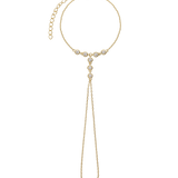 Pulseira de mão em Banhado a Ouro, Zircónia de cultivo